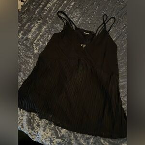 Express Black Pleated Camisole Top